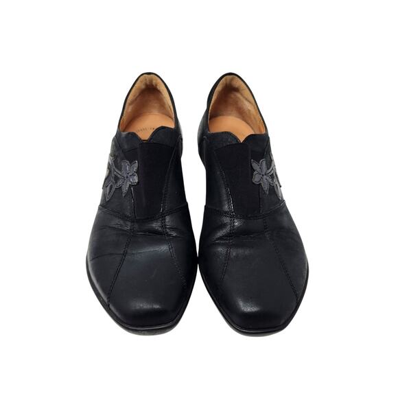 Think Square Toe Block Heels Leather Pumps Comfort Shoes Slip On Black Size 37 - Picture 2 of 10